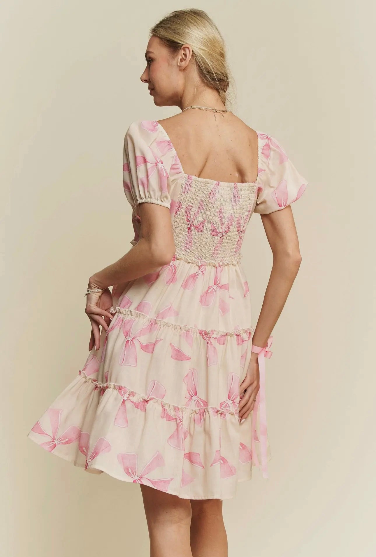 Sweet Girl Pink Bow Dress