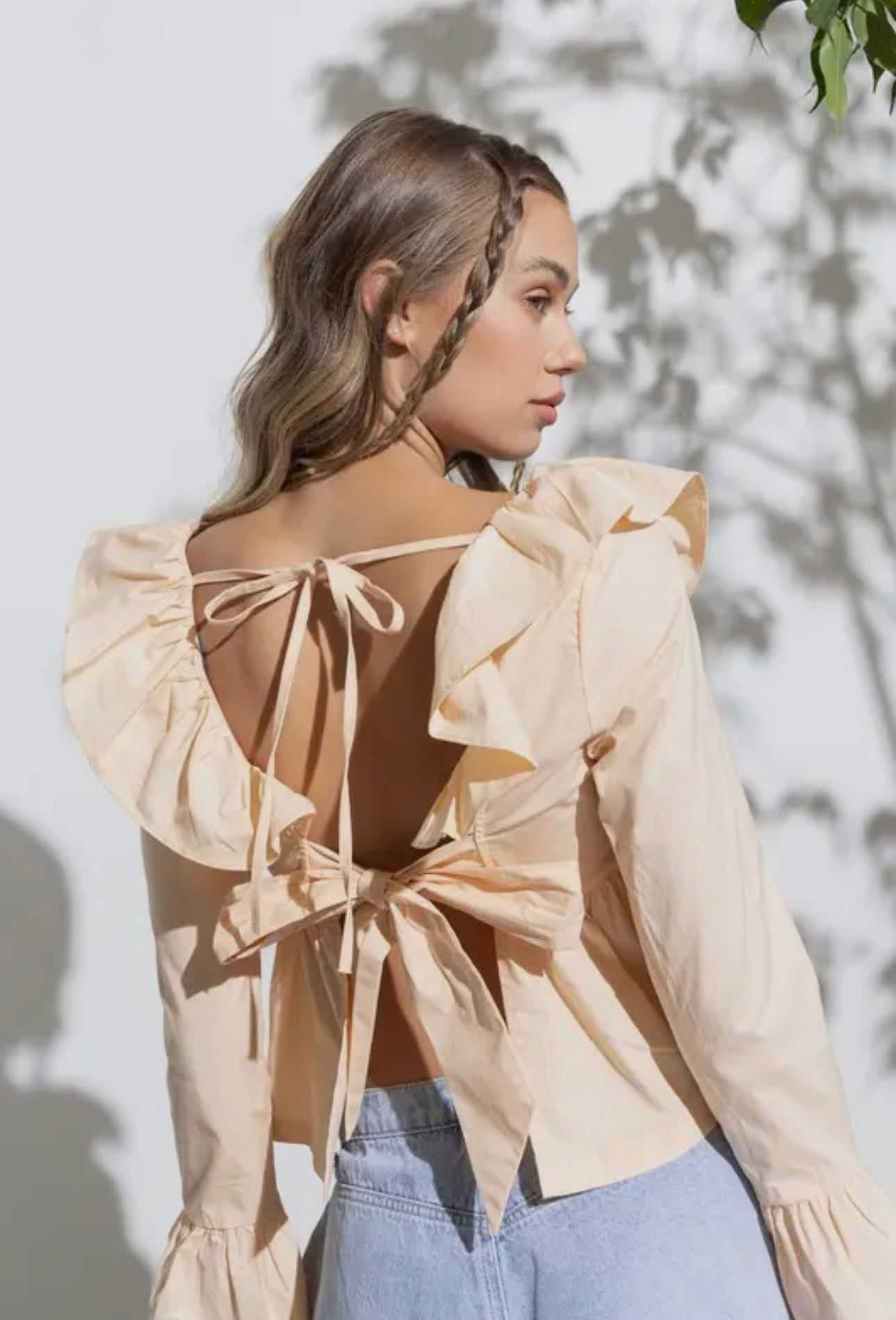 Fairy Peplum Backless Tie Top