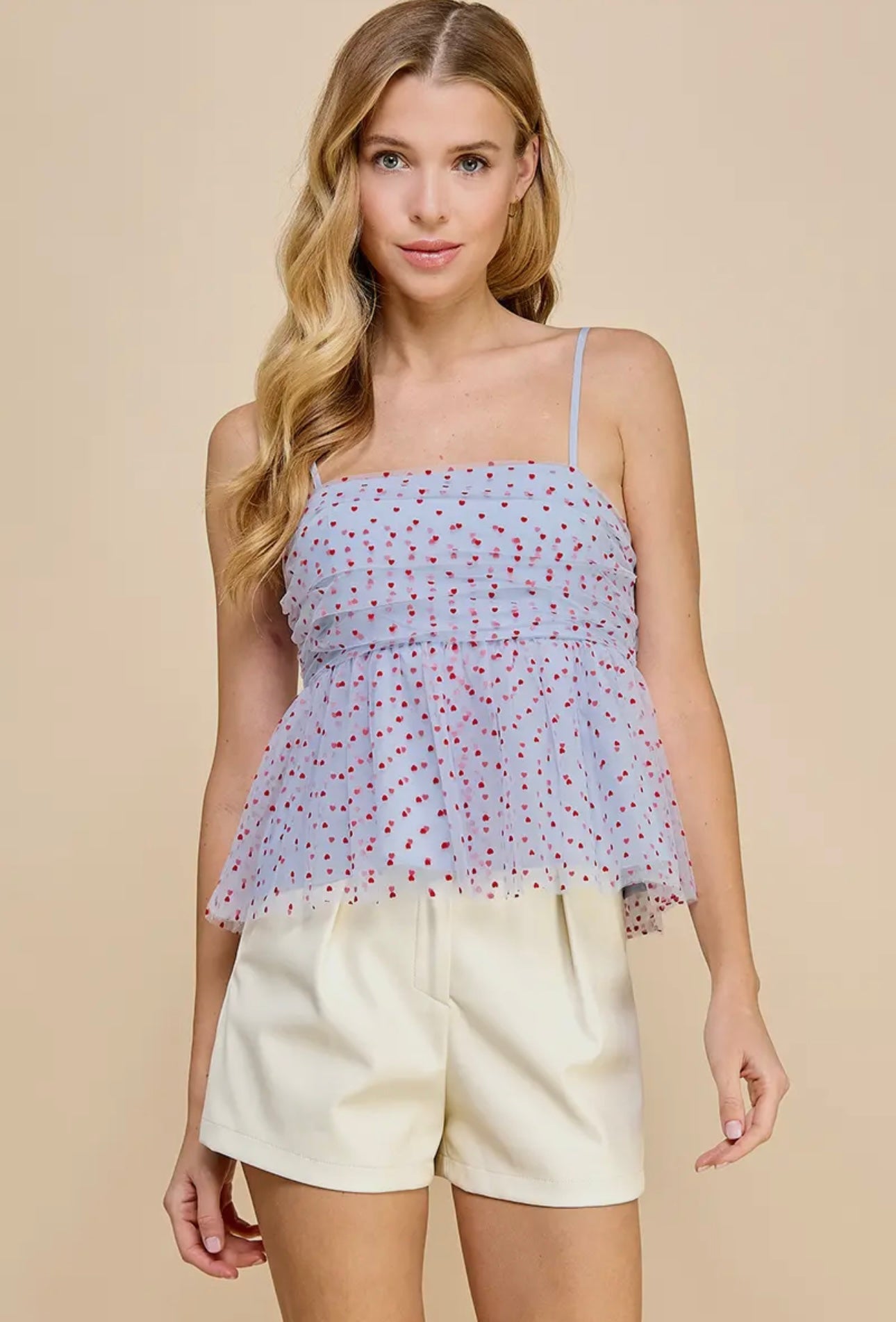 Mini Hearts Blue Top