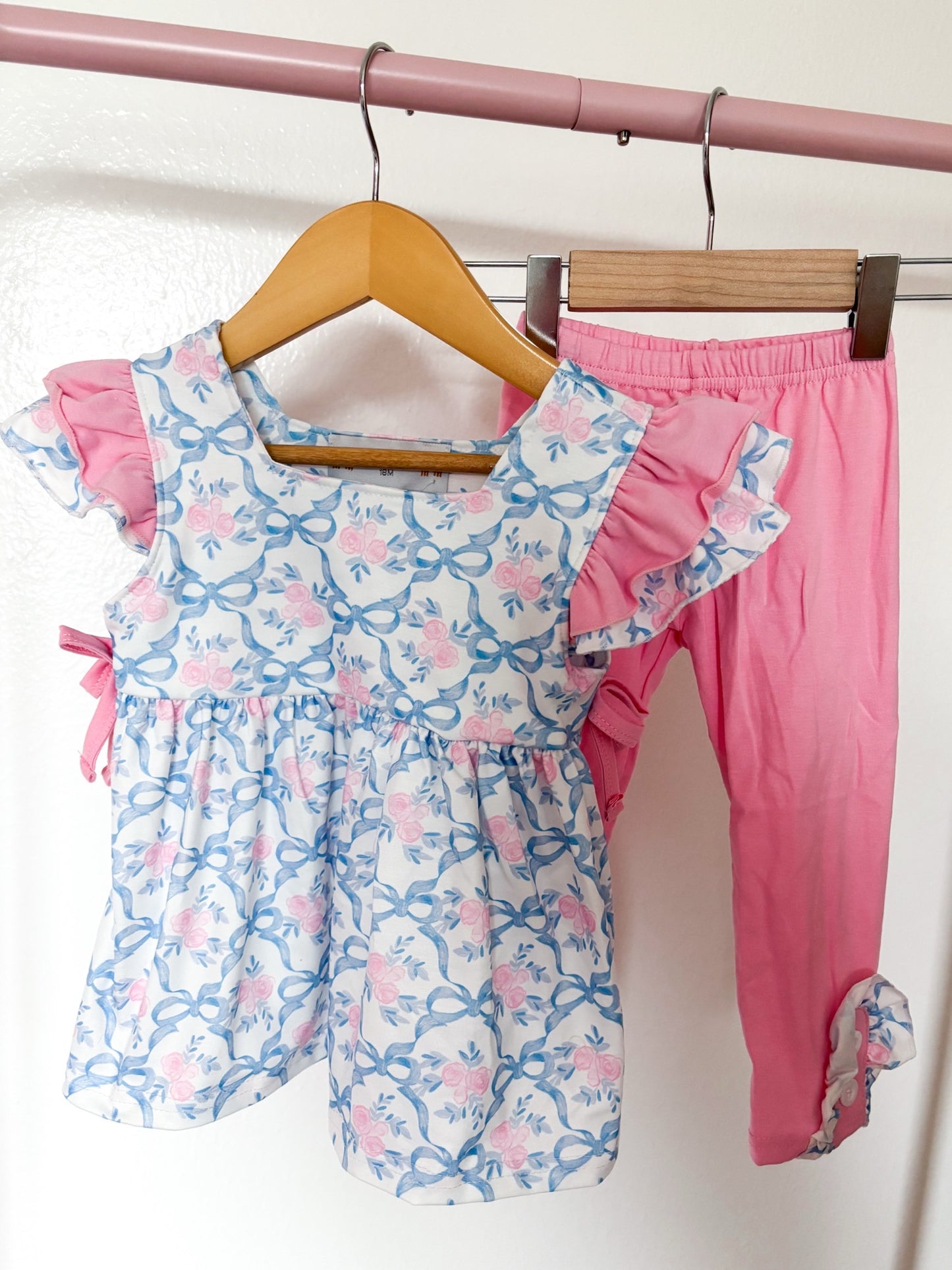 PINK & BLUE BOW GIRL SET