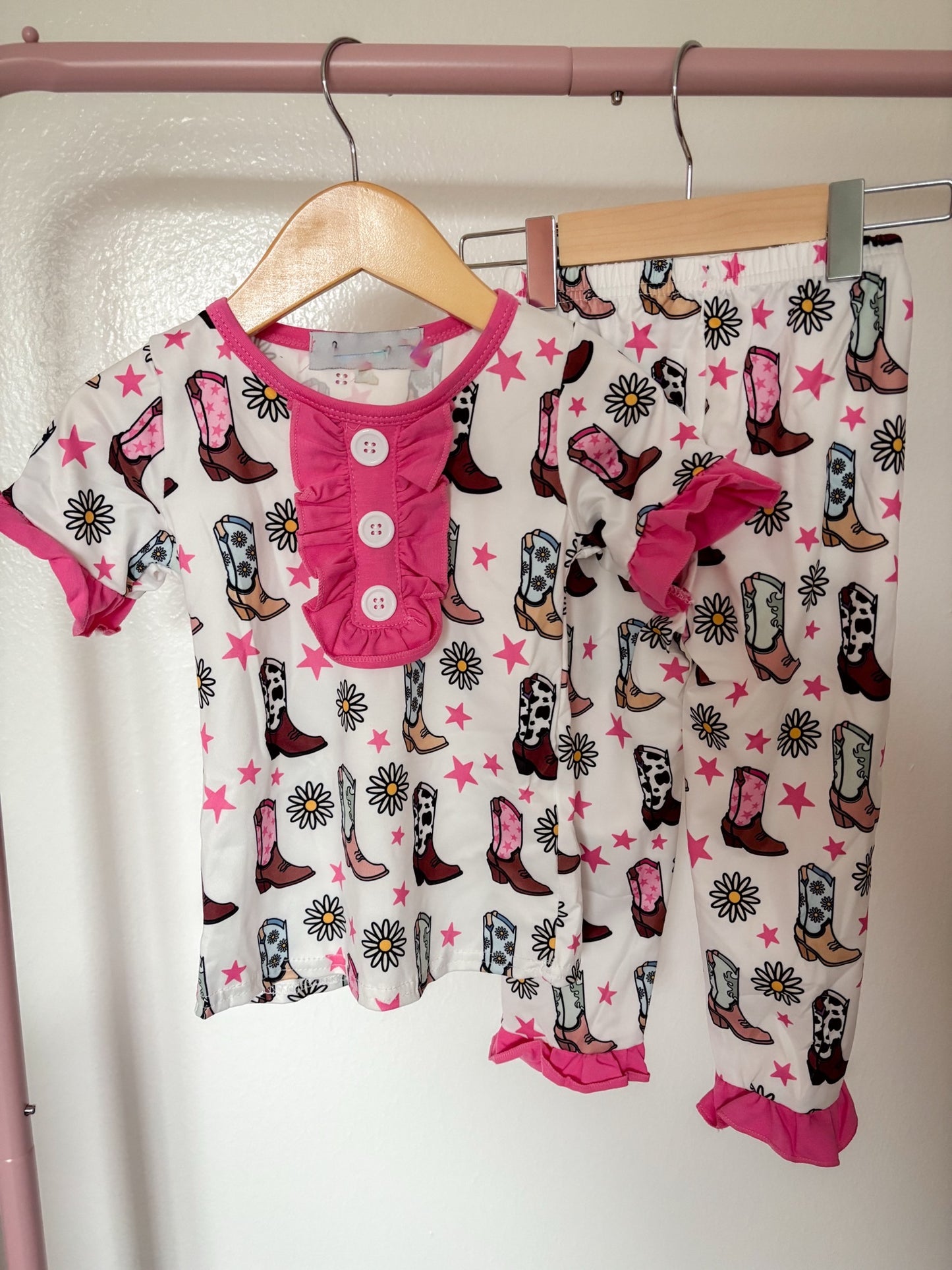 PINK COWGIRL BOOTS PAJAMA