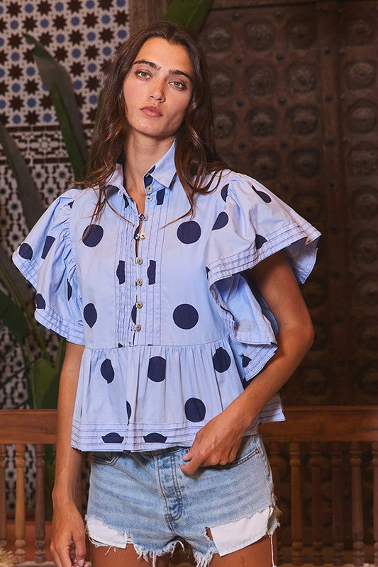 Ruffle Polka Dots Top