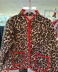 Quilted Red Leopard Jacket