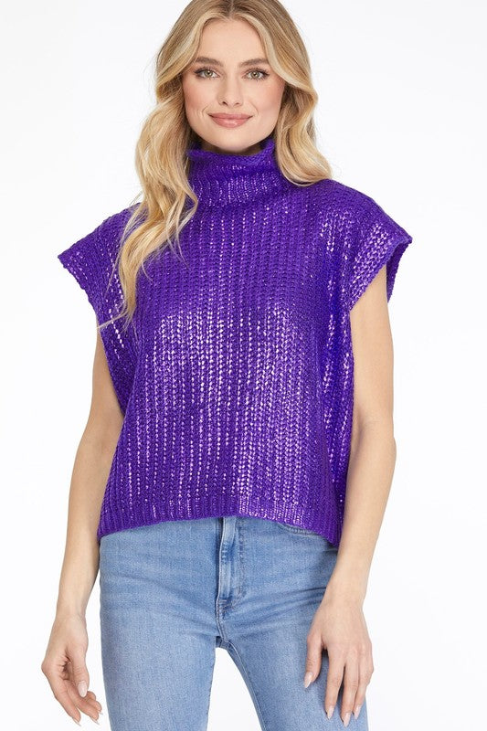 Metallic Sweater Top