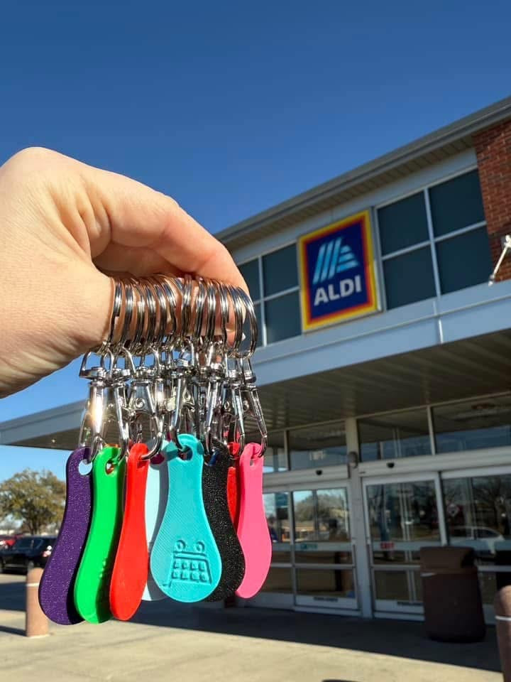 Aldi Quarter Holder Keychain – 3D Printed Shopping Cart Token | Reusable Coin for Carts