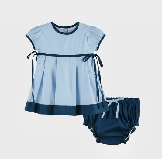 Girl Light Blue Ribbon Bow Bloomer