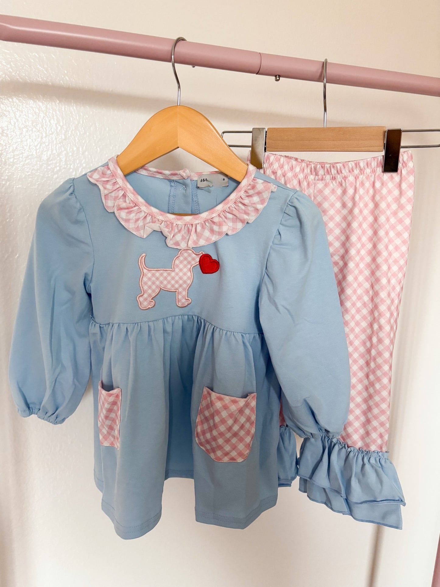BLUE PUPPY HEART GIRL SET
