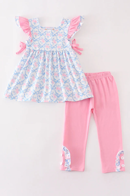 PINK & BLUE BOW GIRL SET